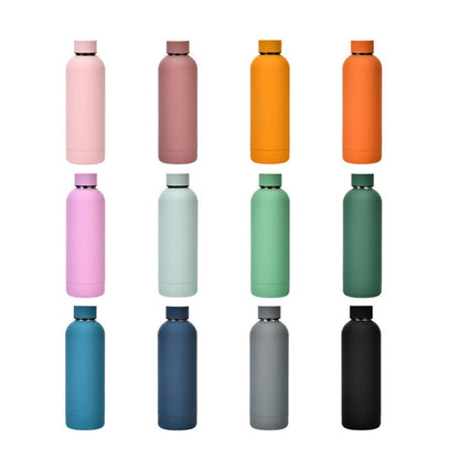 Stainless Steel Outdoor Matte Water Bottle Portable Sports Water Cup Rubber Paint Insulation Cup(Indigo) - Vacuum Thermoses & Cups by buy2fix | Online Shopping UK | buy2fix