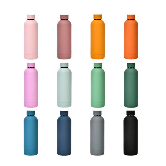 Stainless Steel Outdoor Matte Water Bottle Portable Sports Water Cup Rubber Paint Insulation Cup(Indigo) - Vacuum Thermoses & Cups by buy2fix | Online Shopping UK | buy2fix