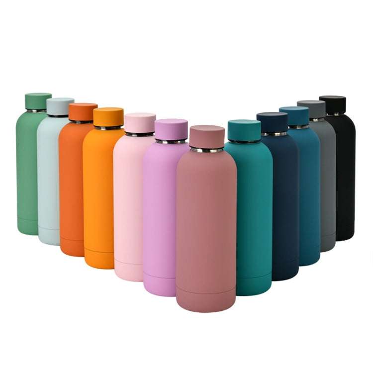 Stainless Steel Outdoor Matte Water Bottle Portable Sports Water Cup Rubber Paint Insulation Cup(Indigo) - Vacuum Thermoses & Cups by buy2fix | Online Shopping UK | buy2fix