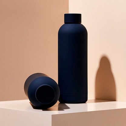 Stainless Steel Outdoor Matte Water Bottle Portable Sports Water Cup Rubber Paint Insulation Cup(Indigo) - Vacuum Thermoses & Cups by buy2fix | Online Shopping UK | buy2fix