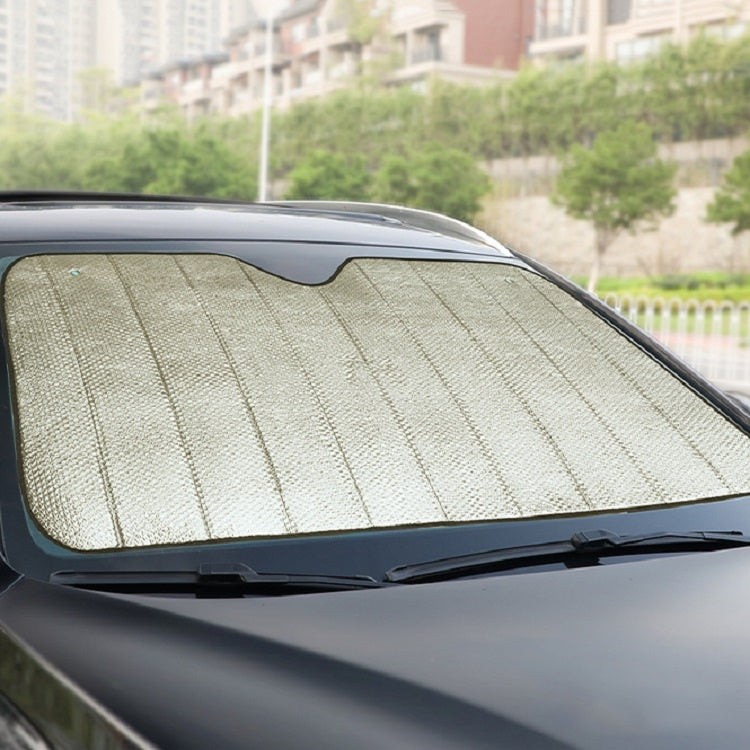 Aluminum Foil Five-Layer Thickening Car Sunscreen Heat Insulation Sun Visor 145x70cm Gold by buy2fix