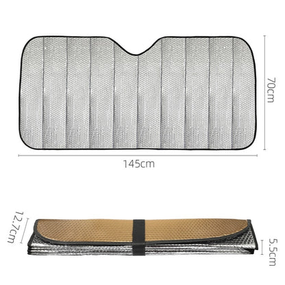 Aluminum Foil Five-Layer Thickening Car Sunscreen Heat Insulation Sun Visor 145x70cm Gold by buy2fix