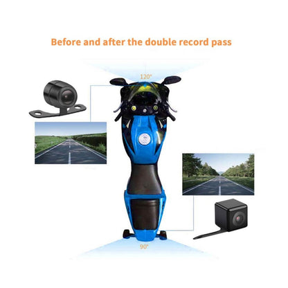 MT30 720P Waterproof Motorcycle Driving Recorder Locomotive Front And Rear Double Lens Recorder by buy2fix