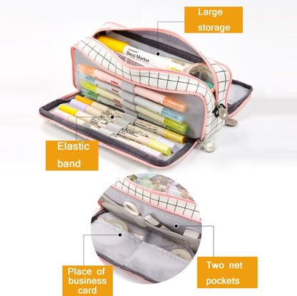 Angoo Double-Open Multi-Layer Stationery Pencil Case Multifunctional Cosmetic Bag(Palm Black And White) by Angpoo