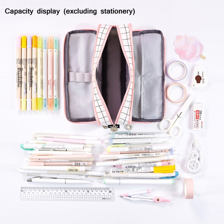 Angoo Double-Open Multi-Layer Stationery Pencil Case Multifunctional Cosmetic Bag(Palm Black And White) by Angpoo