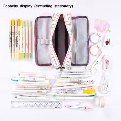 Angoo Double-Open Multi-Layer Stationery Pencil Case Multifunctional Cosmetic Bag(Palm Black And White) by Angpoo