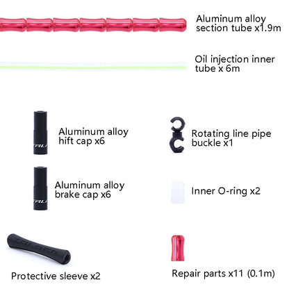 TRLREQ Mountain Road Bicycle Aluminum Alloy Brake Outer Tube Oil-Filled Fish Bone Line Tube, Colour: Green by buy2fix