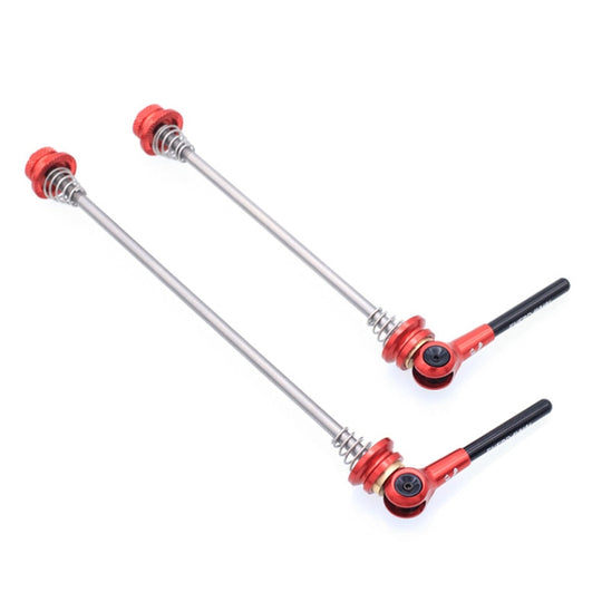 EVERDAWN Vélo de Route de Montagne Axe en Alliage de Titane Tige de Retrait Rapide Rouleaux Avant et arrière Tambour à Fleur Ouvert Chariot à Axe Fixe (Rouge)
