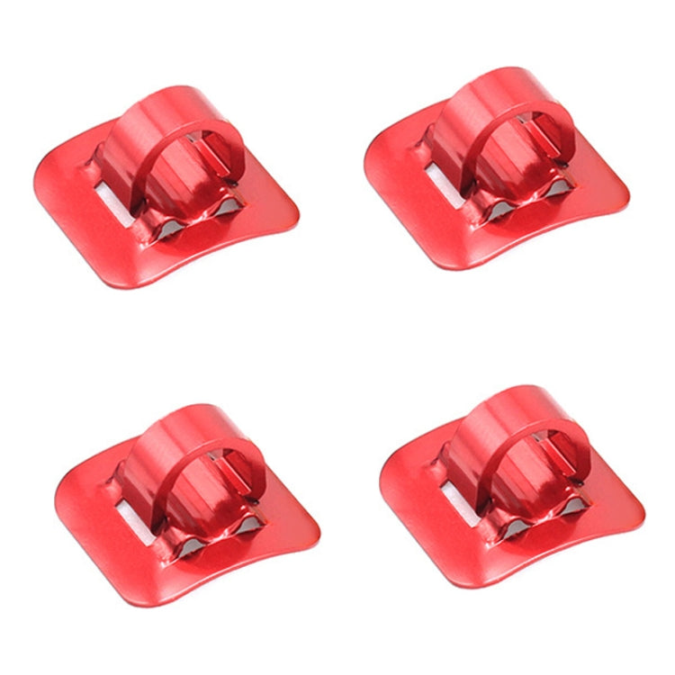 4 PCS Mountain Road Bicycle Hose Line Guide Adhesive Wire Seat Frame Cable Fixing C Buckle, Style: Aluminum Alloy Buckle(Red) - Others by buy2fix | Online Shopping UK | buy2fix