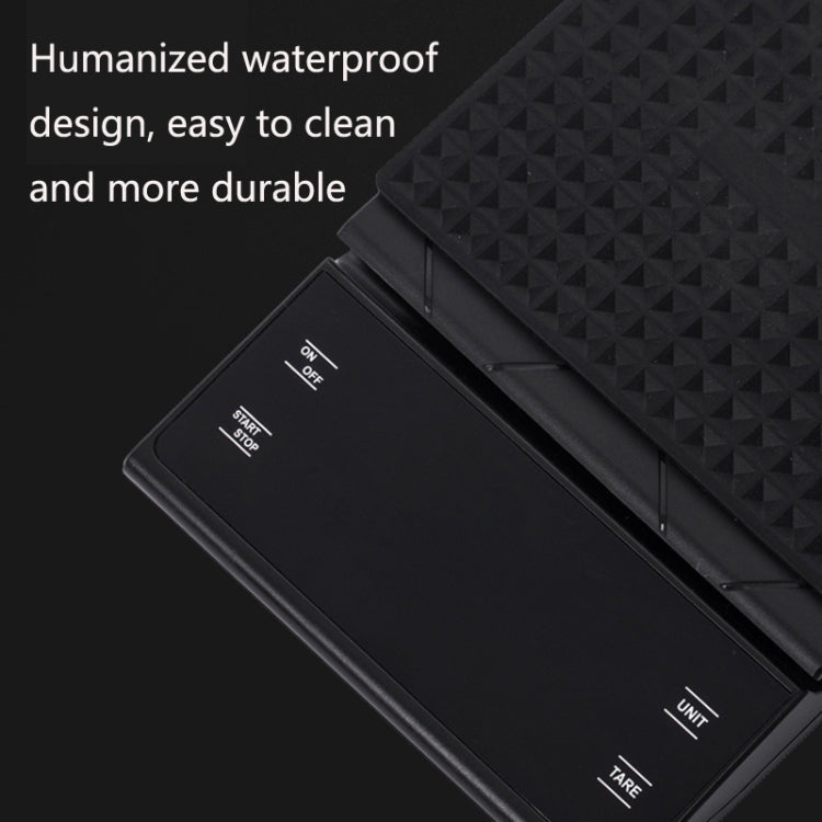 Household Kitchen Scale Hand-Made Coffee Electronic Scale With Timer(Black) by buy2fix