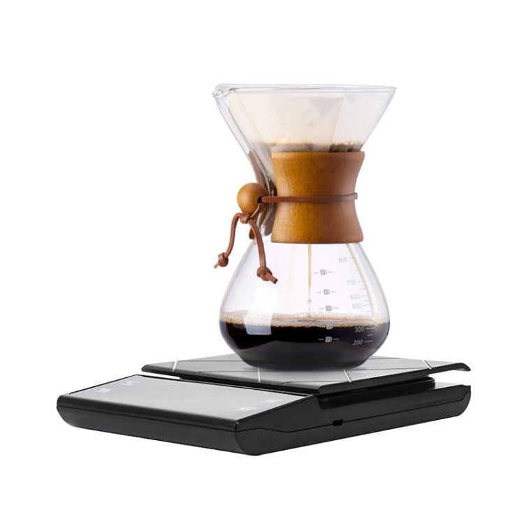 Household Kitchen Scale Hand-Made Coffee Electronic Scale With Timer(Black) by buy2fix