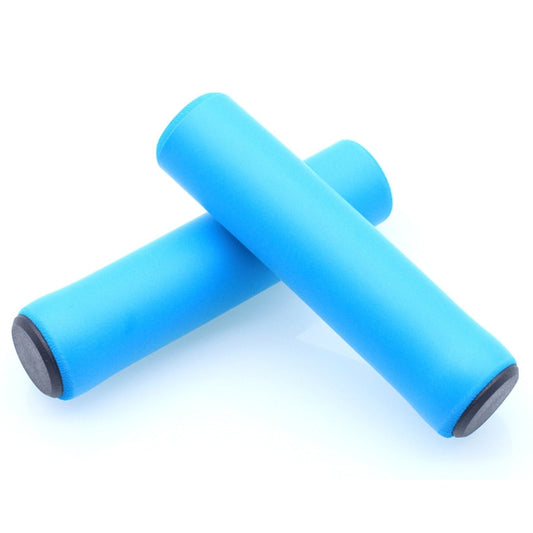 4 Pairs Mountain Folding Bicycle Silicone Foaming Sponge Handle Cover Rubber Shock Absorbing Anti-Slip Handle Set(Blue) - Bicycle Grips by buy2fix | Online Shopping UK | buy2fix