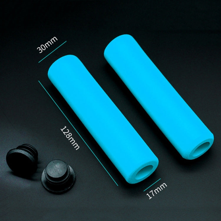 4 Pairs Mountain Folding Bicycle Silicone Foaming Sponge Handle Cover Rubber Shock Absorbing Anti-Slip Handle Set(Black) - Bicycle Grips by buy2fix | Online Shopping UK | buy2fix