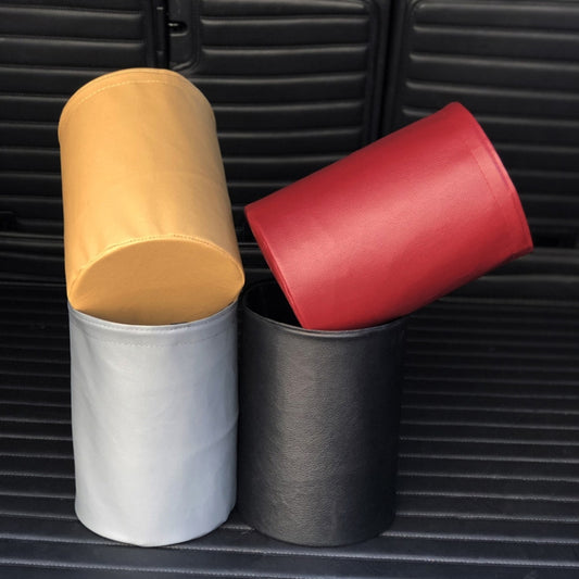 2 PCS Leather Foldable Car Trash Can Mini Chair Back Suspended Waterproof Trash Can(Black) by buy2fix