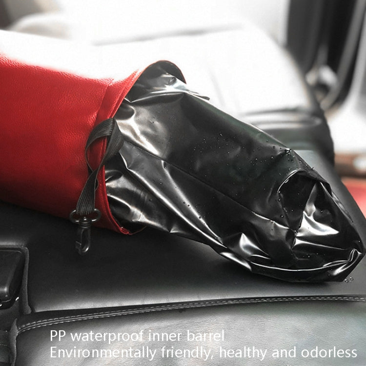 2 PCS Leather Foldable Car Trash Can Mini Chair Back Suspended Waterproof Trash Can(Wine Red) by buy2fix