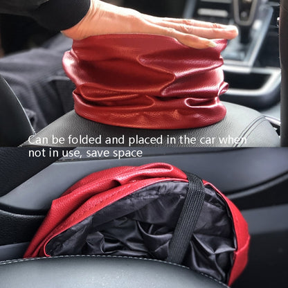 2 PCS Leather Foldable Car Trash Can Mini Chair Back Suspended Waterproof Trash Can(Wine Red) by buy2fix