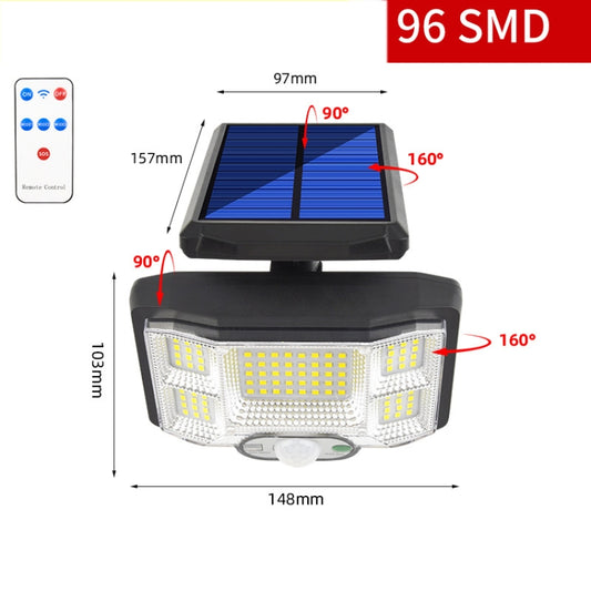 TG-TY085 Solar Outdoor Human Body Induction Wall Light Household Garden Waterproof Street Light wIth Remote Control, Spec: 96 LED Integrated - Solar Lights by buy2fix | Online Shopping UK | buy2fix