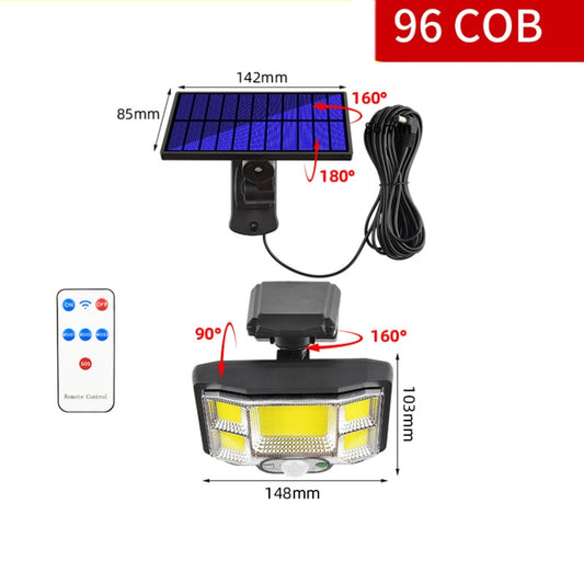 TG-TY085 Solar Outdoor Human Body Induction Wall Light Household Garden Waterproof Street Light wIth Remote Control, Spec:  96 COB Separated - Solar Lights by buy2fix | Online Shopping UK | buy2fix
