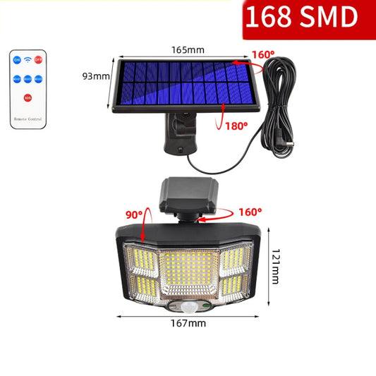 TG-TY085 Solar Outdoor Human Body Induction Wall Light Household Garden Waterproof Street Light wIth Remote Control, Spec: 168 LED Separated - Solar Lights by buy2fix | Online Shopping UK | buy2fix