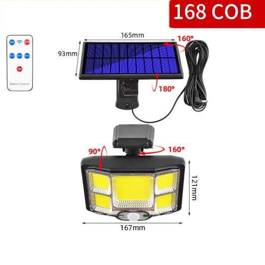 TG-TY085 Solar Outdoor Human Body Induction Wall Light Household Garden Waterproof Street Light wIth Remote Control, Spec: 168 COB Separated - Solar Lights by buy2fix | Online Shopping UK | buy2fix