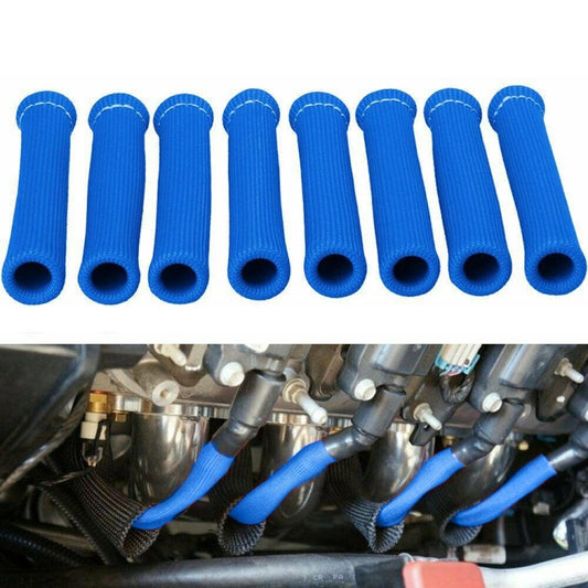 8 PCS / Set High-Temperature Car Spark Plug Protective Cover Spark Plug Heat Shield(Blue) - Sound & Heat Insulation Cotton by buy2fix | Online Shopping UK | buy2fix