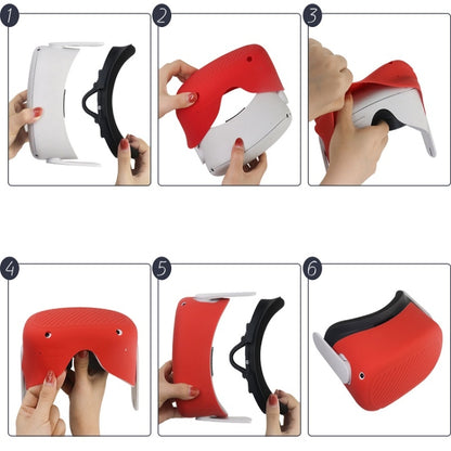 VR Glasses Silicone Waterproof Dust-Proof And Fall-Proof Protective Shell For Meta Quest(Red) - VR Accessories by buy2fix | Online Shopping UK | buy2fix