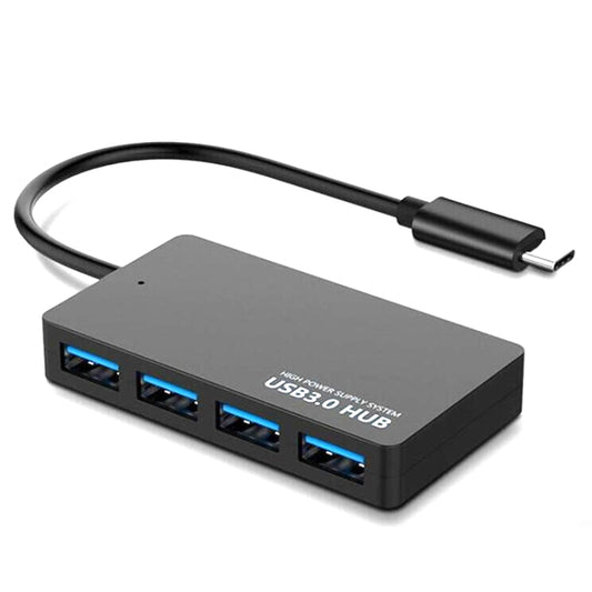 KYTC47 4 Ports USB Adapter Cable High Speed USB Docking Station Multi-Interface HUB Converter, Colour: Black Type-C by buy2fix