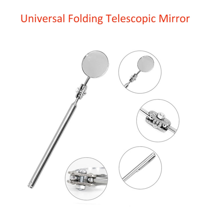 Car Repair Detection Mirror Universal Folding Telescopic Mirror Welding Chassis Inspection Mirror, Model: Silver 50mm - Inspection Tools by buy2fix | Online Shopping UK | buy2fix