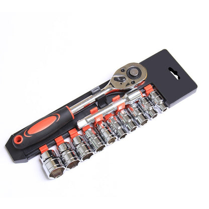 CY-0028 12 PCS/Set Auto Repair Tool Ratchet Quick Socket Wrench Hardware Box Combination, Model: 3/8 Middle Fly - Hand Tool Sets by buy2fix | Online Shopping UK | buy2fix