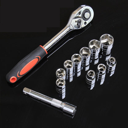CY-0028 12 PCS/Set Auto Repair Tool Ratchet Quick Socket Wrench Hardware Box Combination, Model: 3/8 Middle Fly - Hand Tool Sets by buy2fix | Online Shopping UK | buy2fix