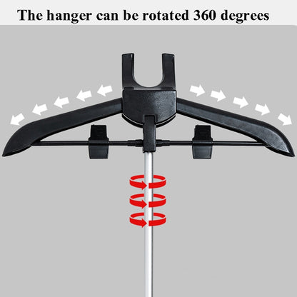 1.6m 3 in 1 Hanging Ironing Bracket Hanger Telescopic Metal Rod Mount(Black Hanger) - Garment Steamer by buy2fix | Online Shopping UK | buy2fix