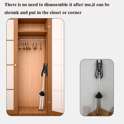 1.6m 3 in 1 Hanging Ironing Bracket Hanger Telescopic Metal Rod Mount(Black Hanger) - Garment Steamer by buy2fix | Online Shopping UK | buy2fix