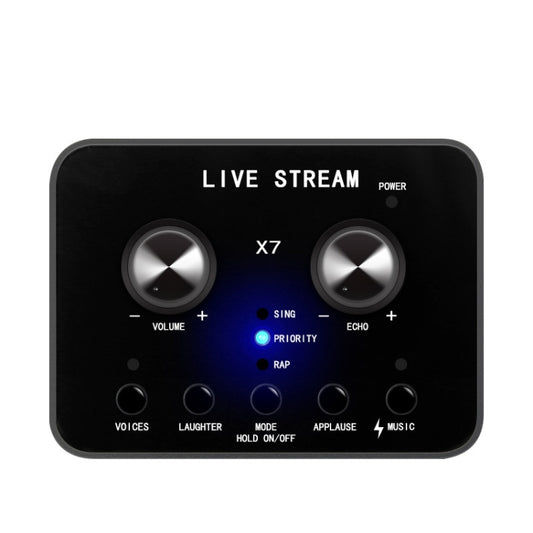 X7 Sound Card Voice Changer Mobile Phone And Computer Compatible With External Electronic Voice Call Microphone Live Sound Card(English Version) - Live Sound Effects Processors by buy2fix | Online Shopping UK | buy2fix