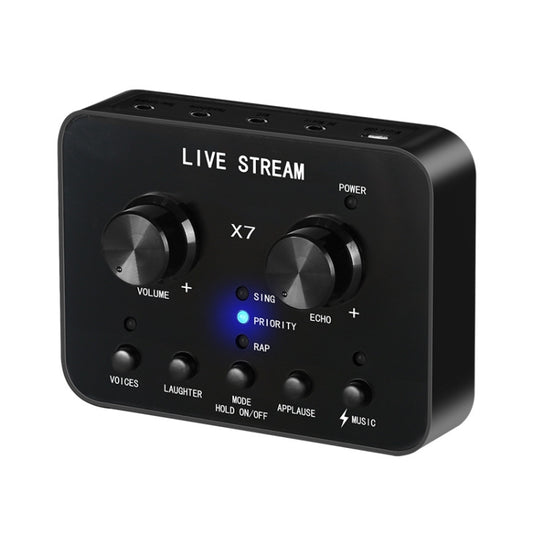 X7 Sound Card Voice Changer Mobile Phone And Computer Compatible With External Electronic Voice Call Microphone Live Sound Card(English Version) - Live Sound Effects Processors by buy2fix | Online Shopping UK | buy2fix