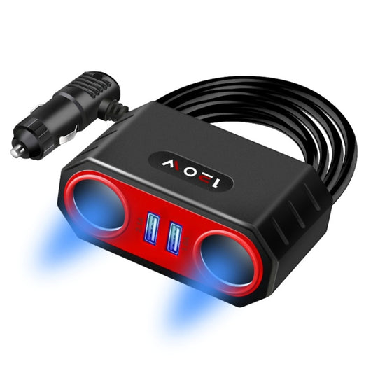 2 PCS Car Cigarette Lighter 1 In 2 Auto Multi-Function Mobile Phone Charger - Cigar Socket by buy2fix | Online Shopping UK | buy2fix