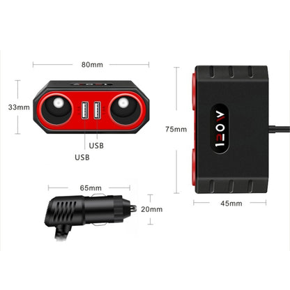 2 PCS Car Cigarette Lighter 1 In 2 Auto Multi-Function Mobile Phone Charger - Cigar Socket by buy2fix | Online Shopping UK | buy2fix