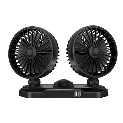F558 With USB Mobile Phone Charging Car Fan 12/24V Car Truck Double Shaking Head Fan(Double Head 24V) - Heating & Fans by buy2fix | Online Shopping UK | buy2fix