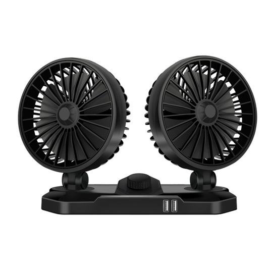 F558 With USB Mobile Phone Charging Car Fan 12/24V Car Truck Double Shaking Head Fan(Double Head 24V) - Heating & Fans by buy2fix | Online Shopping UK | buy2fix