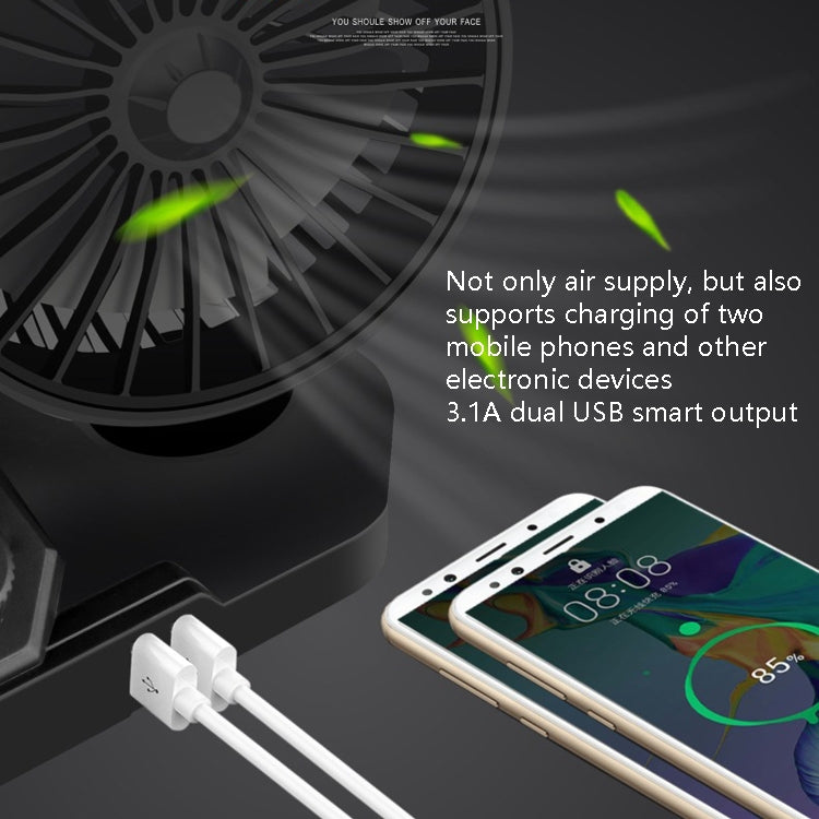 F558 With USB Mobile Phone Charging Car Fan 12/24V Car Truck Double Shaking Head Fan(Double Head 24V) - Heating & Fans by buy2fix | Online Shopping UK | buy2fix