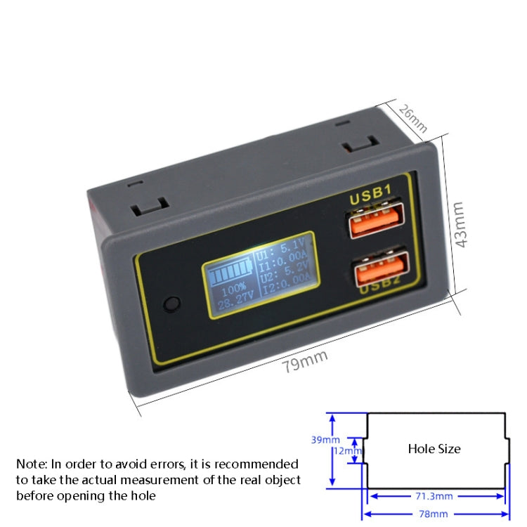 Car DC Voltage Electricity Table 12/24V Battery Lead-Acid Battery Turn 5V USB Fast Charge Display - Clocks & Car Meters by buy2fix | Online Shopping UK | buy2fix