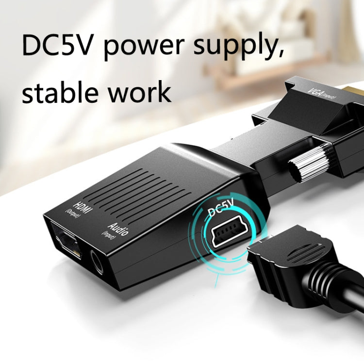 HW-2217 VGA to HDMI Converter With Audio Computer Host to HD Converter(Black) by buy2fix