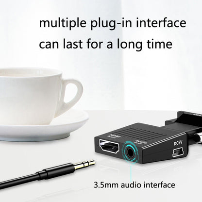 HW-2217 VGA to HDMI Converter With Audio Computer Host to HD Converter(Black) by buy2fix