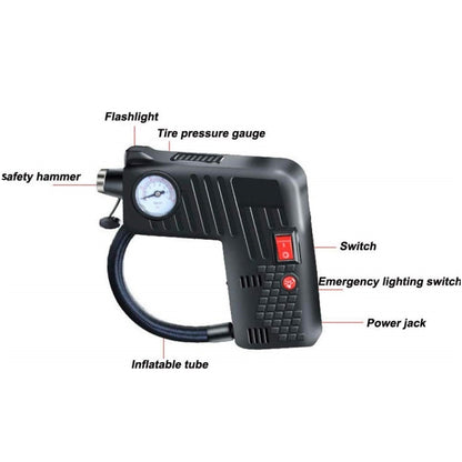 YX-301 12V Multi-Function Car Electric Portable Hand-Held Inflatable Pump(Black) - Inflatable Pump by buy2fix | Online Shopping UK | buy2fix