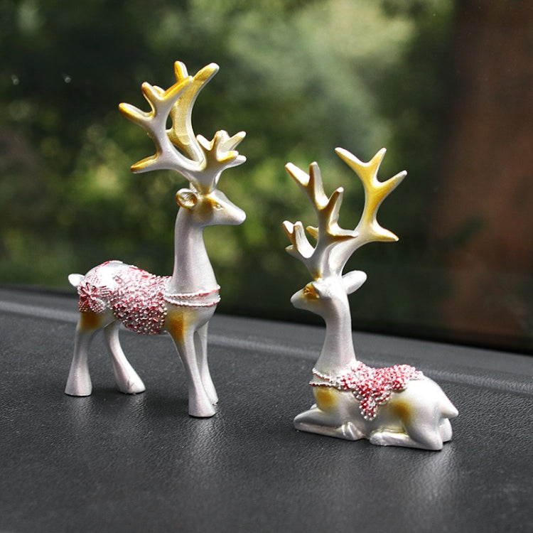2 Pairs R-8820 Car Ornaments Car Home Safe Deer Decorations(Silver) by buy2fix