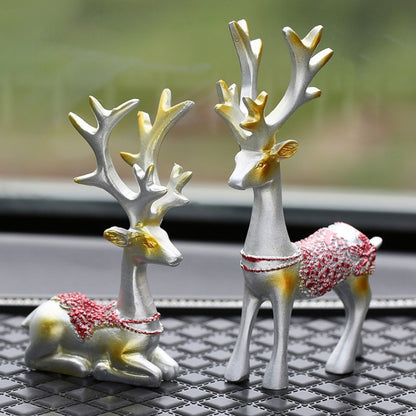 2 Pairs R-8820 Car Ornaments Car Home Safe Deer Decorations(Silver) by buy2fix