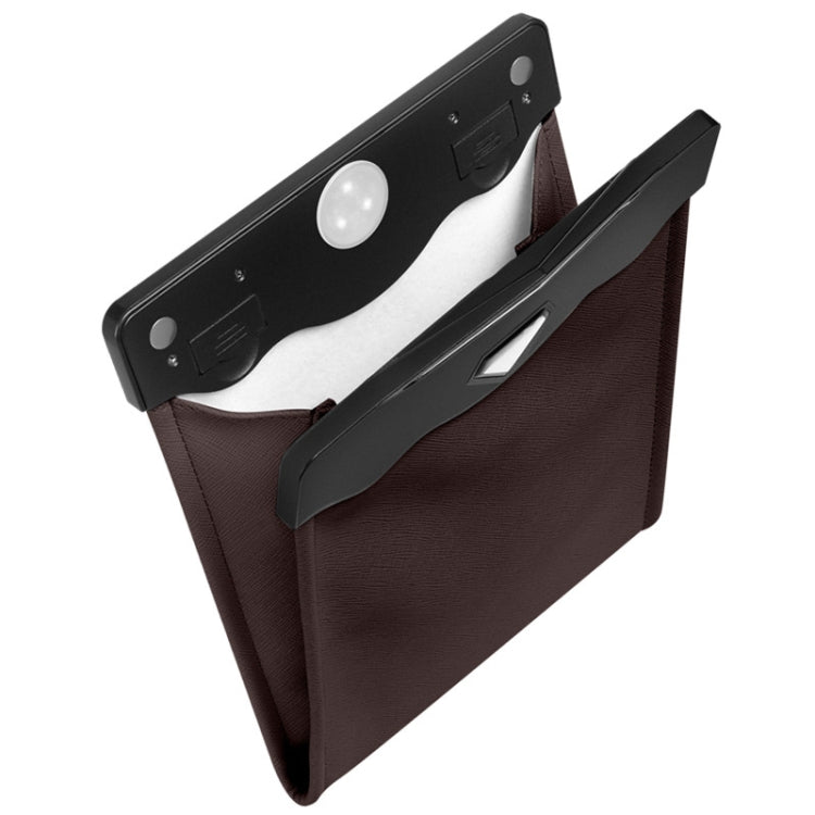 Car Trash Can Storage Bag Hanging Paste With LED Light Garbage Bag(Small (Mocha Brown)) by buy2fix