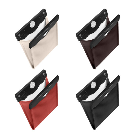 Car Trash Can Storage Bag Hanging Paste With LED Light Garbage Bag(Small (Black)) by buy2fix