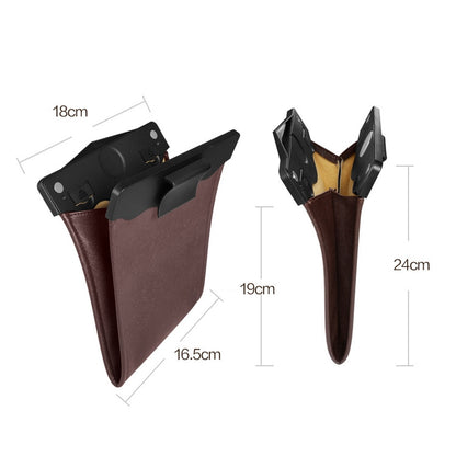 Car Trash Can Storage Bag Hanging Paste With LED Light Garbage Bag(Small (Mocha Brown)) by buy2fix