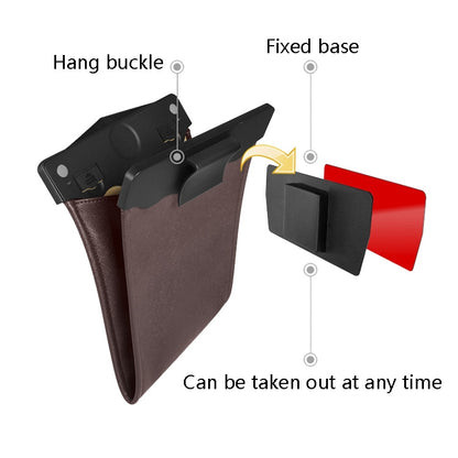 Car Trash Can Storage Bag Hanging Paste With LED Light Garbage Bag(Small (Black)) by buy2fix