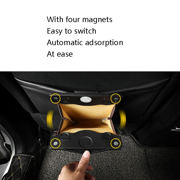 Car Trash Can Storage Bag Hanging Paste With LED Light Garbage Bag(Small (Red)) by buy2fix